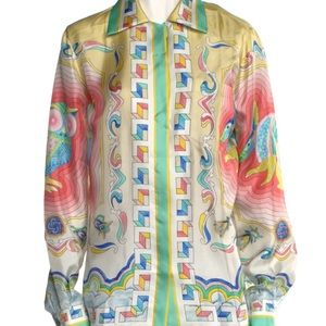New season Casablanca Collar Silk Shirt, Size Small